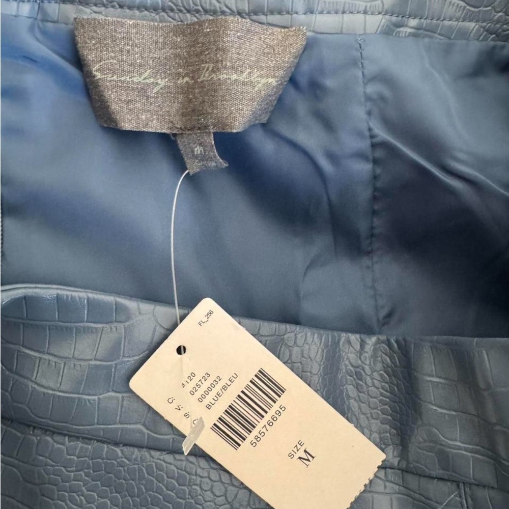 Anthropologie Blue Faux Leather Midi Skirt (Size M β NWT) - Picture 5 of 6